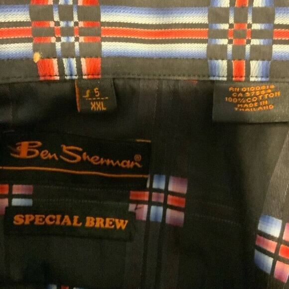 Ben Sherman Premium Special Brew Mens Shirt Size XXL With Matching Tie Plaid - Picture 7 of 9